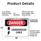 Signmission Underground Cable Danger Sign, Plastic, 18in W x 12in L, 2PK OS-2PACK-DS-P-1218-L-1599 - alternate 6